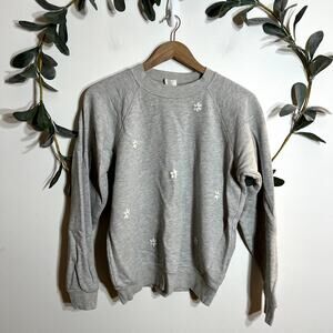 ISMBS Gray Embroidered Floral Sweatshirt